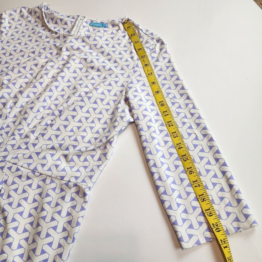 J.Mclaughlin dress sz XL women white geometric pattern Catalina fabric - Picture 10 of 13